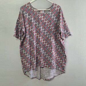 Lularoe Shirt Top Hi Low Womens XL Short Sleeve Arrow‎ Pattern